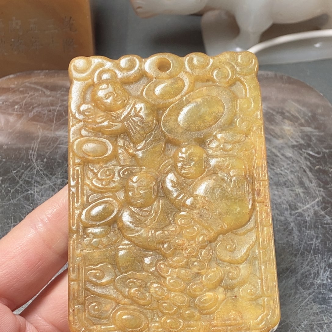 和田玉未镶嵌挂件