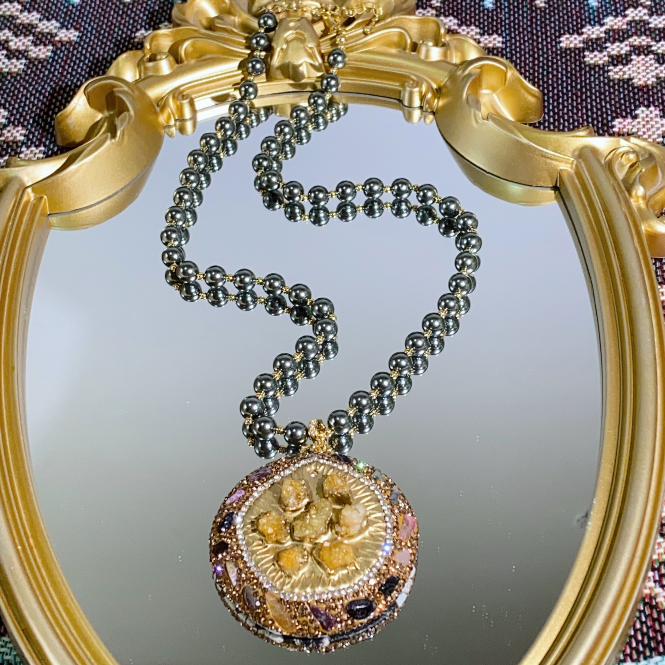 铜合金合成锆石项链 TTSD 黄色个性时尚百搭款项链毛衣链2499