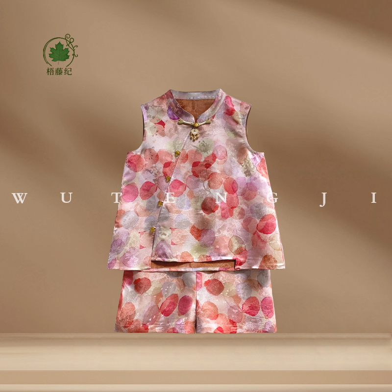 现货【100木薯丝】【湛云】2025夏新国风红色系圆点两件套套装25XY075