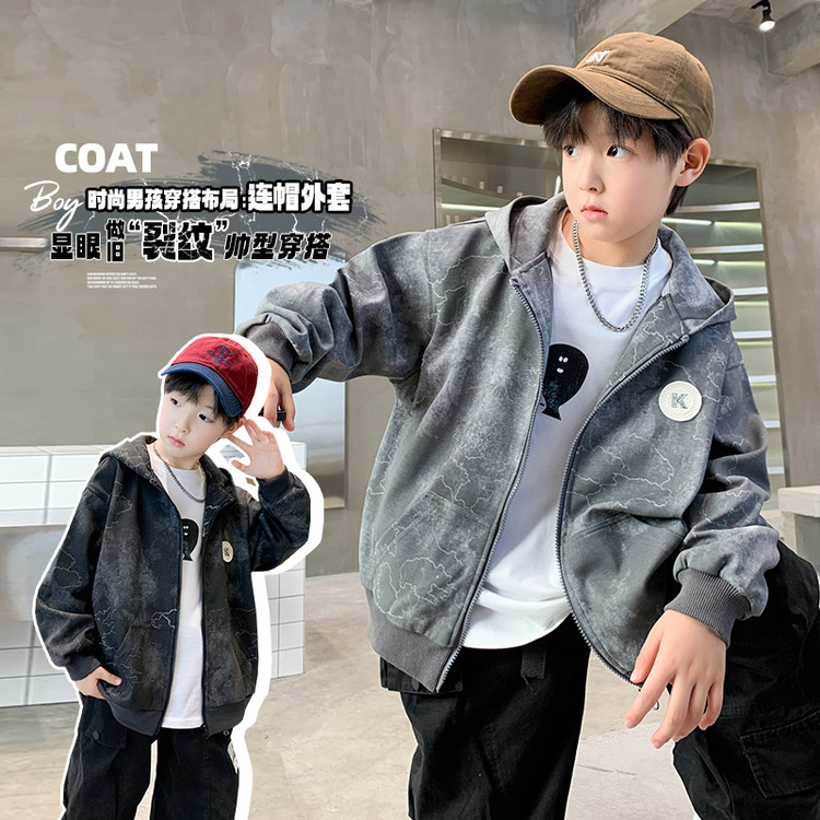 儿童装2025年新款普通外套休闲春秋印花男童中大童男孩春季衣服帅