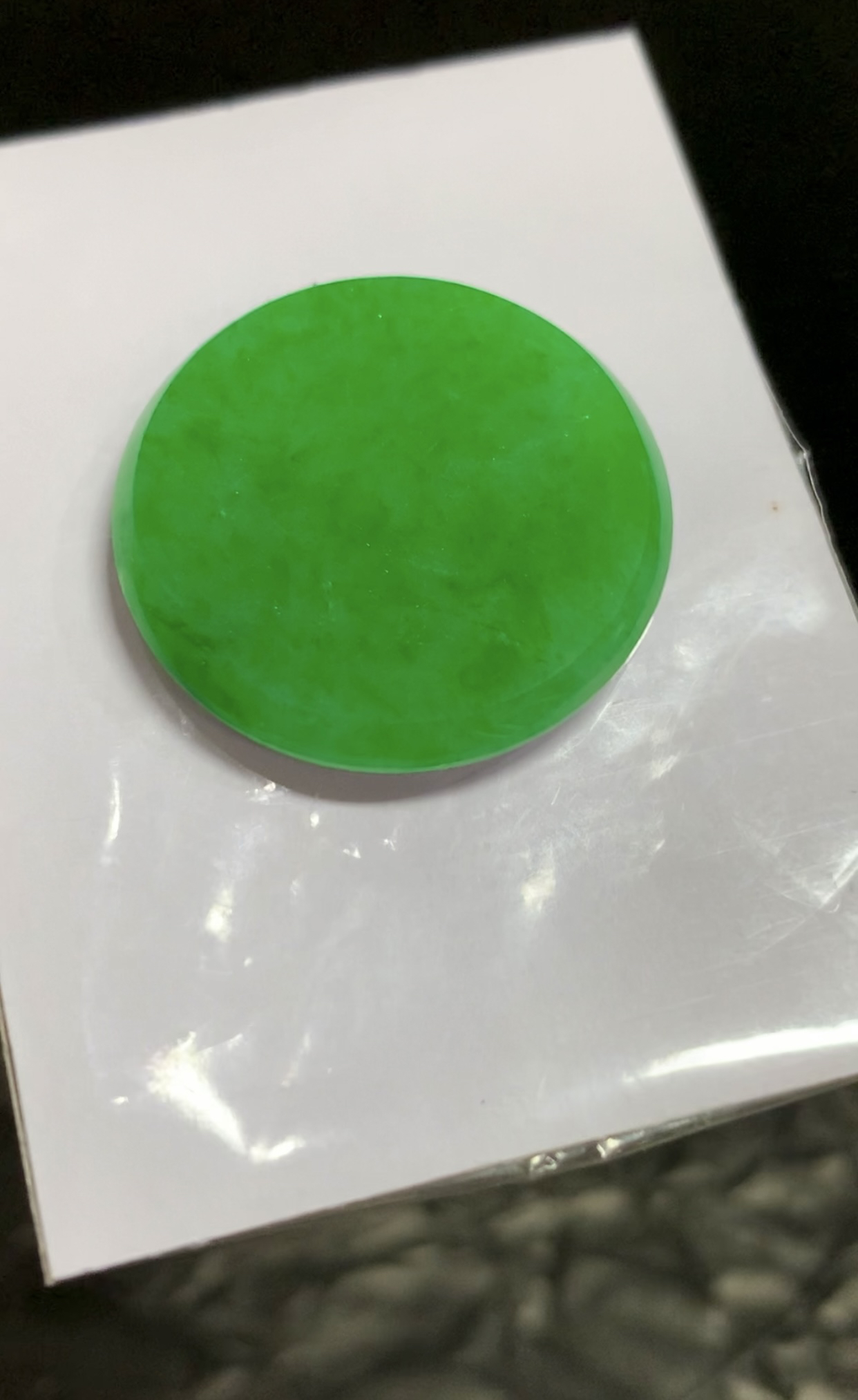 高货翡翠 底子细腻干净 色正色浓满色厚圆牌 天然a货缅甸翡翠