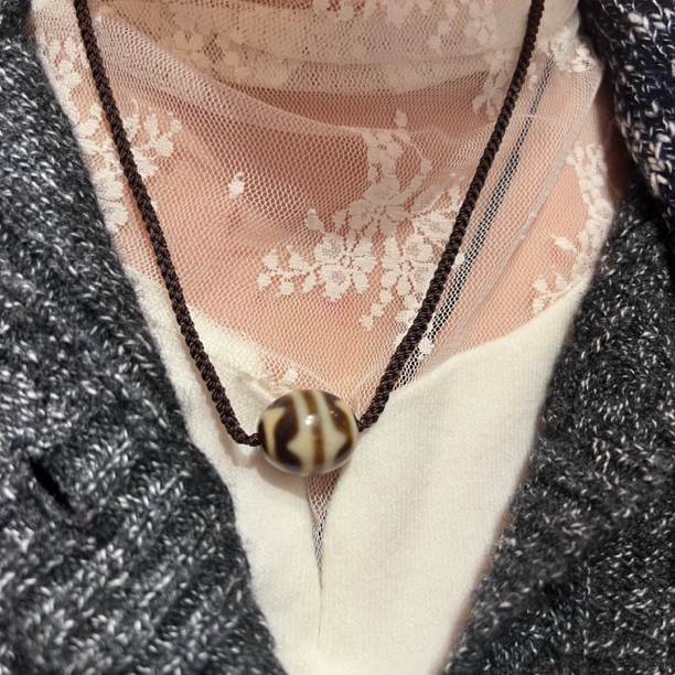 非金属珐琅项链 时尚款黑白色单颗圆形项链黑色饰品颈链锁骨链