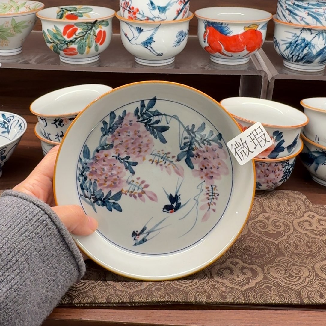 釉下彩纯手绘微瑕