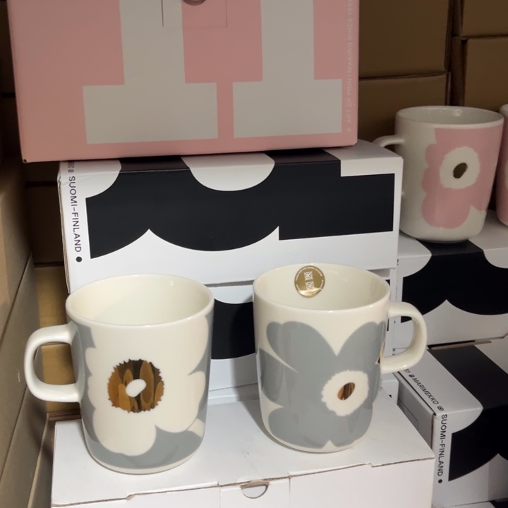 呜***7marimekko灰金250ml对杯