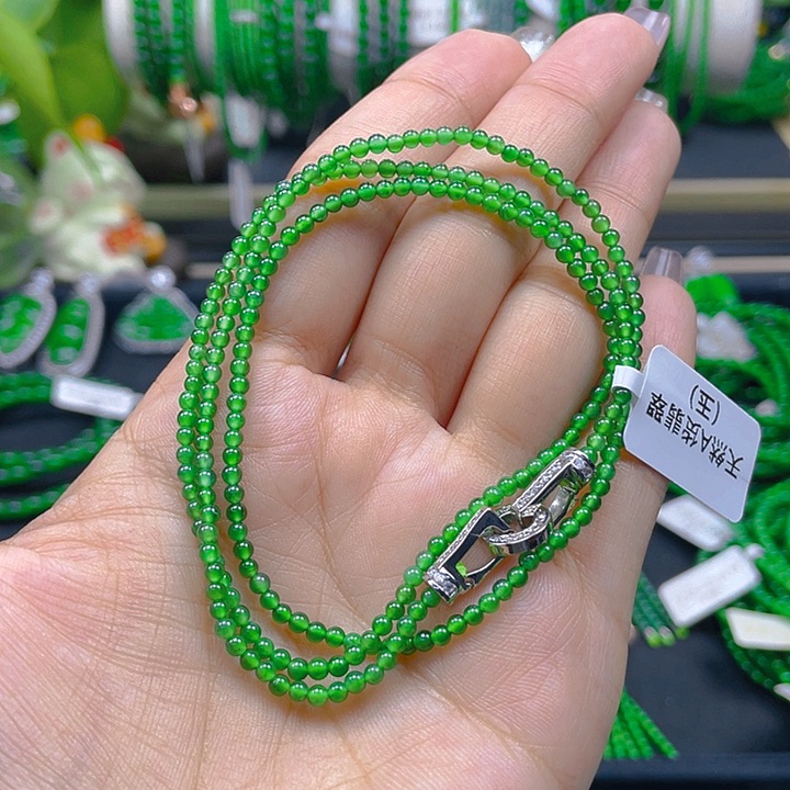 翡翠颈饰未镶嵌圆珠项链2.5