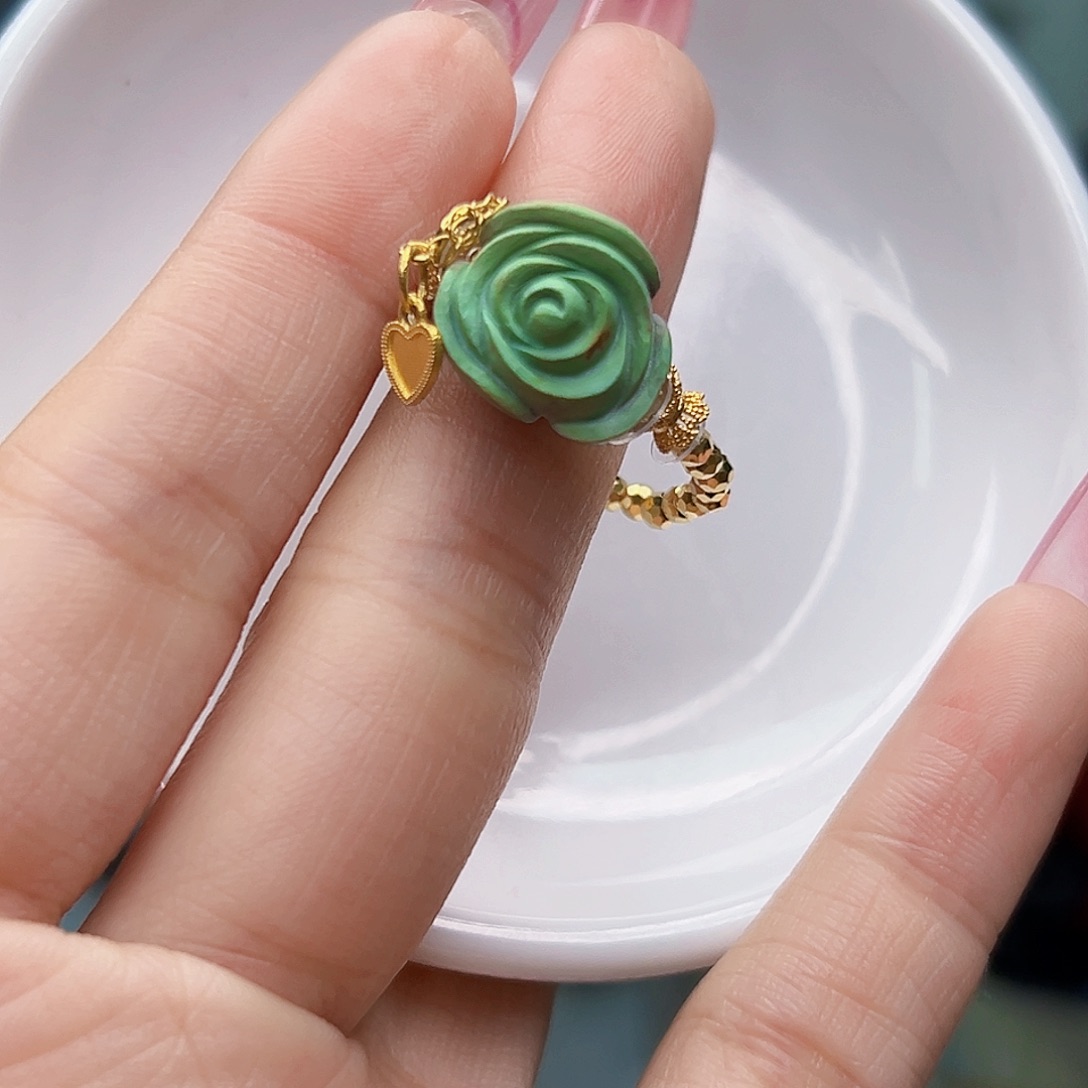 绿松石珠宝奇石18K金镶嵌门****呀