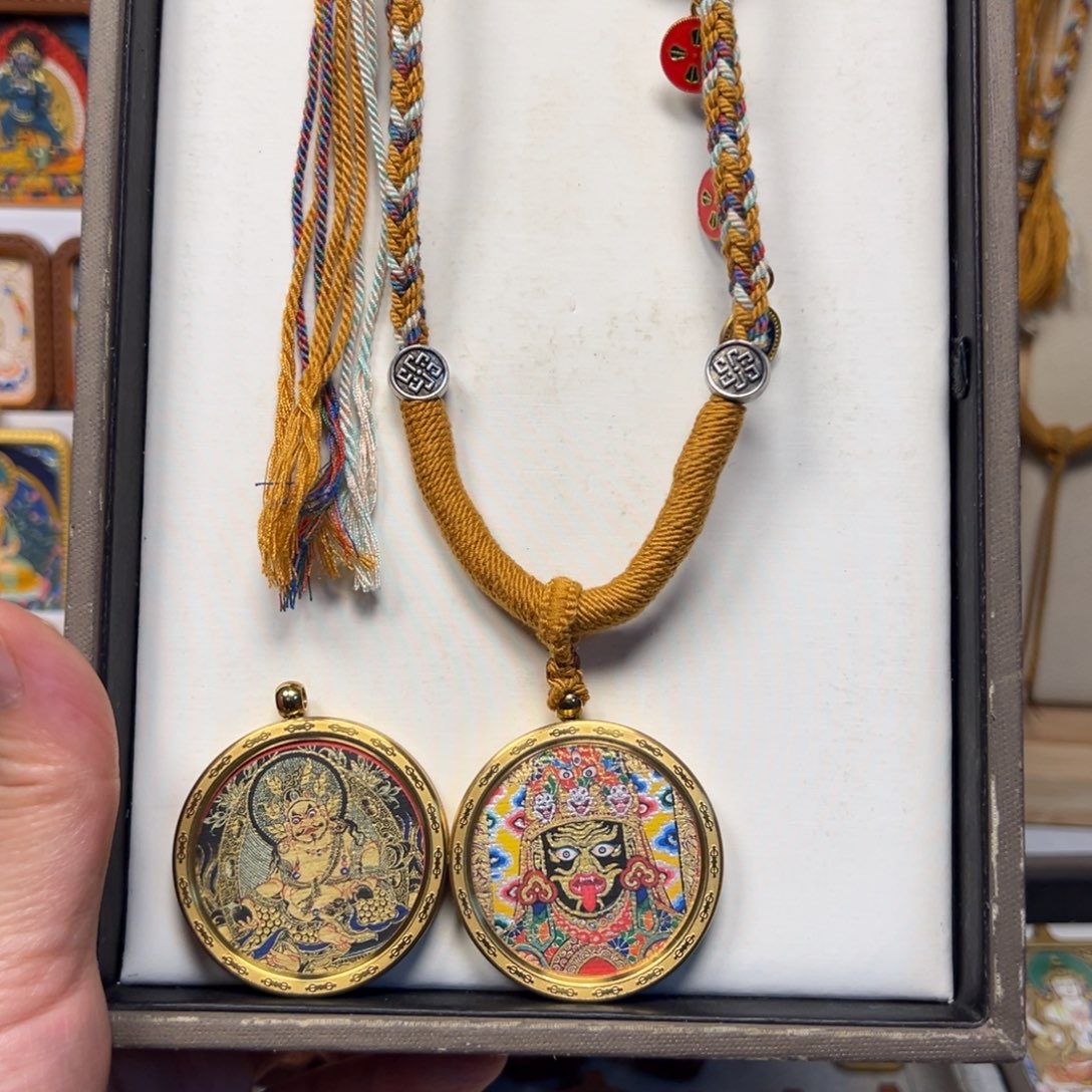 吊坠扎吉拉姆黄财神双面