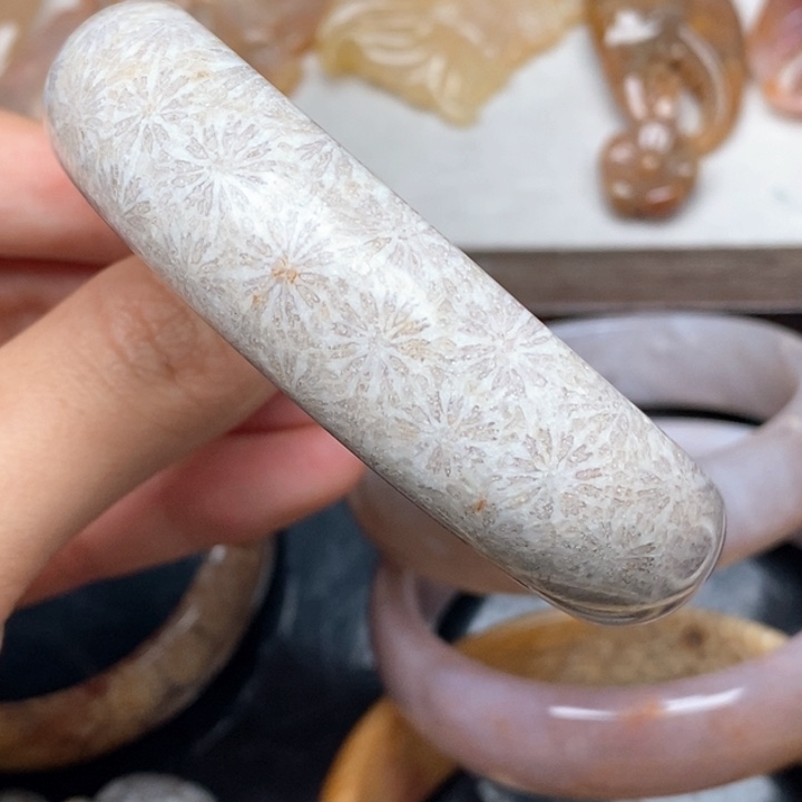 硅化珊瑚（珊瑚玉）手镯未镶嵌60