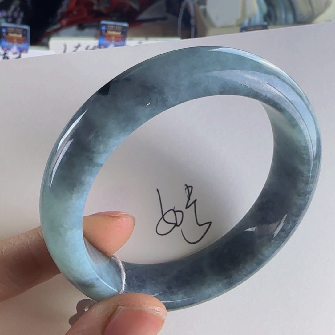 翡翠手镯未镶嵌老坑54.3圈