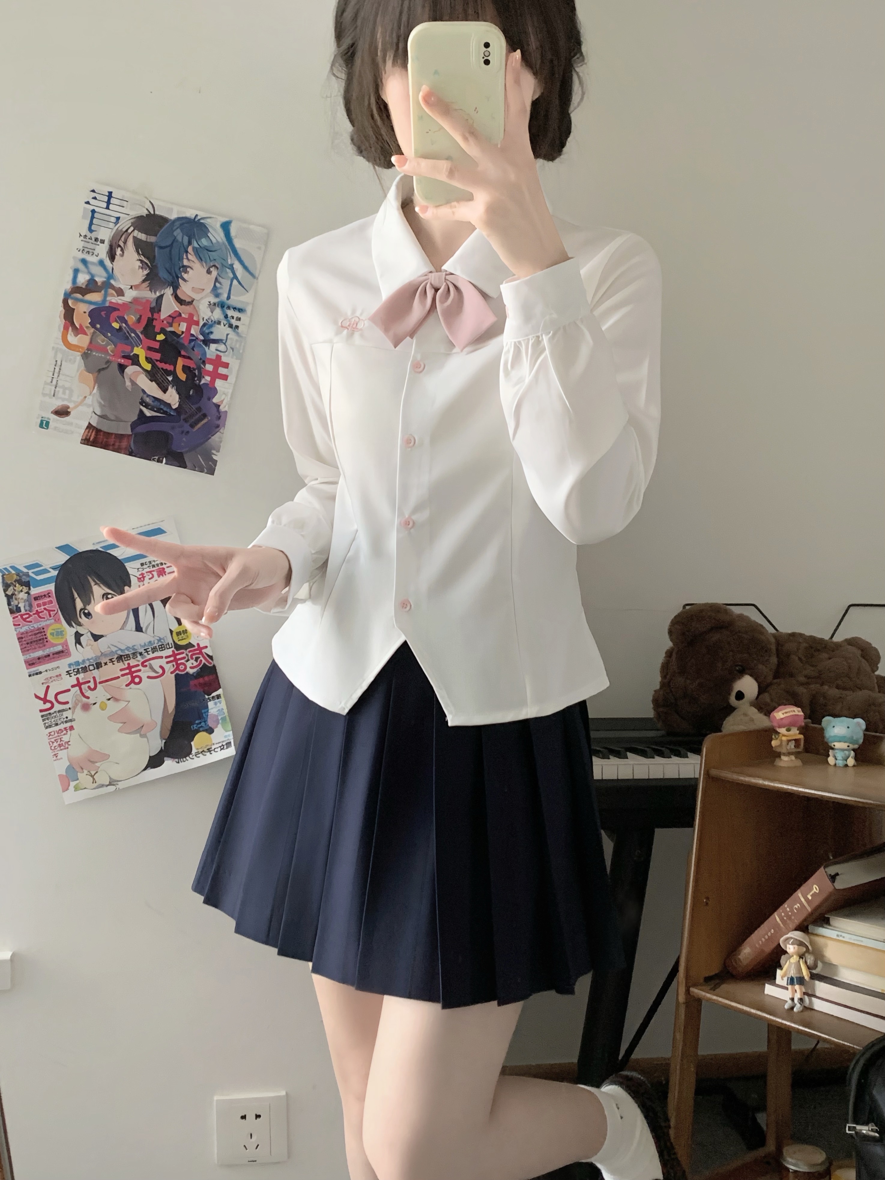 莓喵jk制服长袖衬衫学院风内搭秋冬百搭打底衫日式抗皱校供感外穿