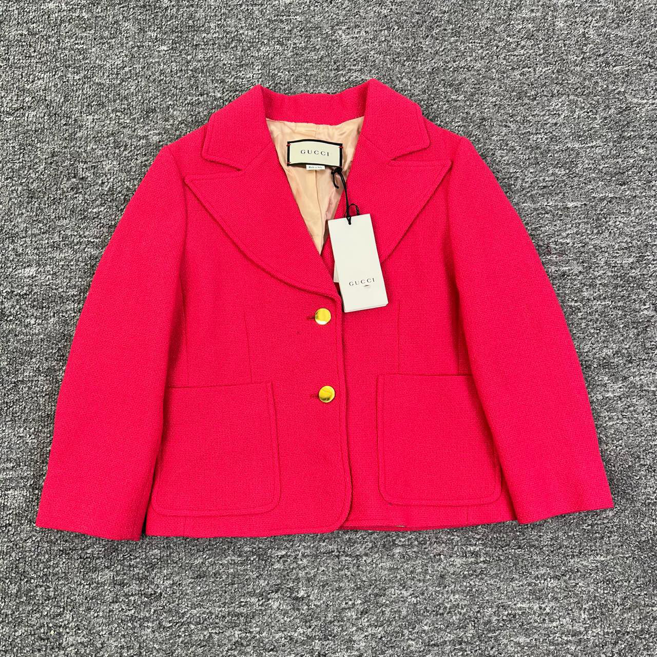 全新未使用 GUCCI/古驰 36码/羊毛混纺短款西装外套/12171