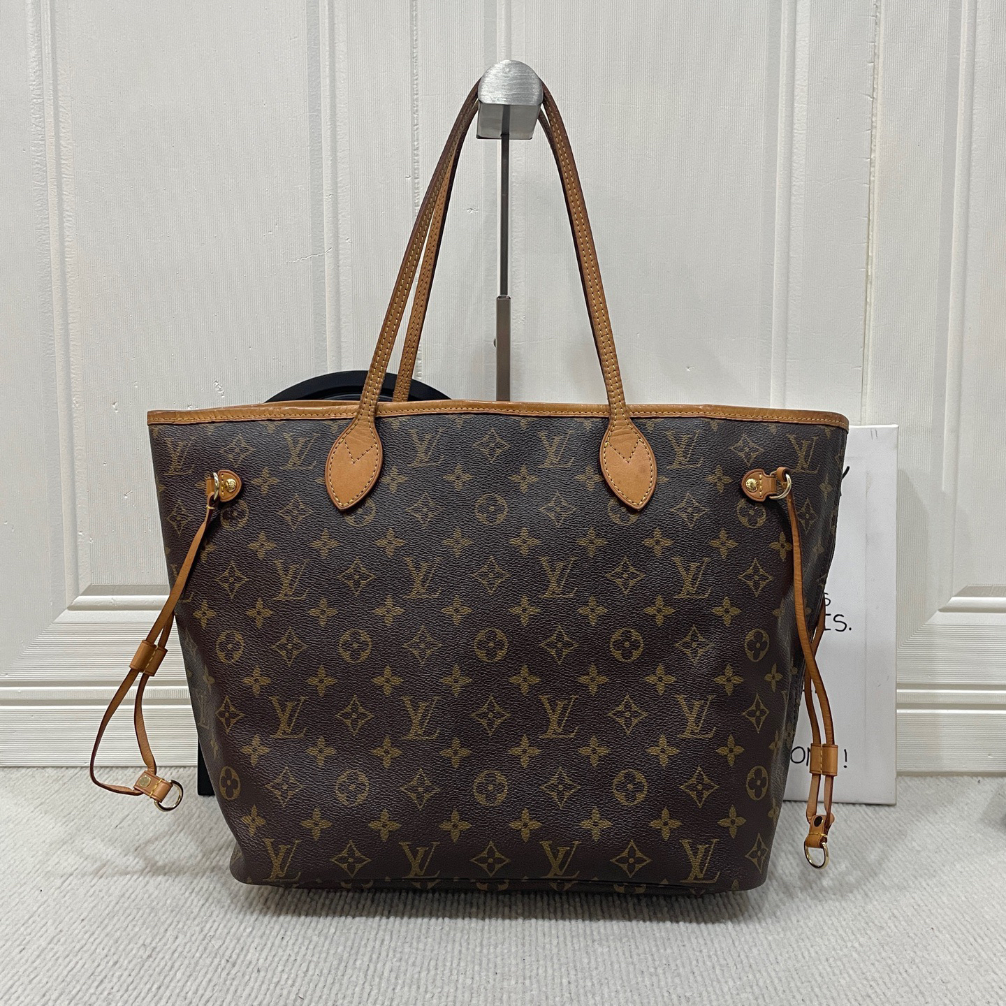 95新 LouisVuitton/路易威登 lv老花neverfull中号购物袋