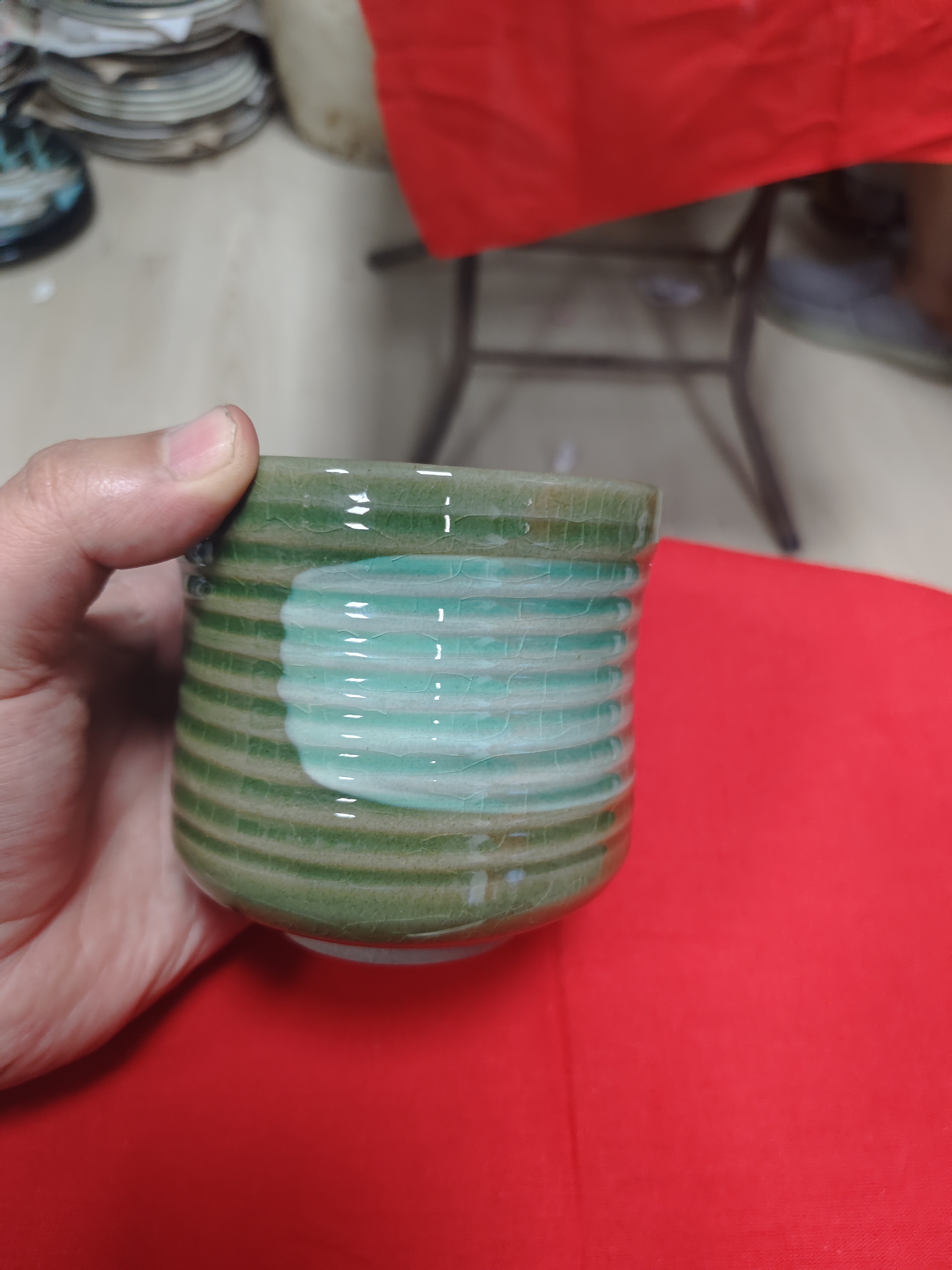 瓷片帝王绿文香杯一个