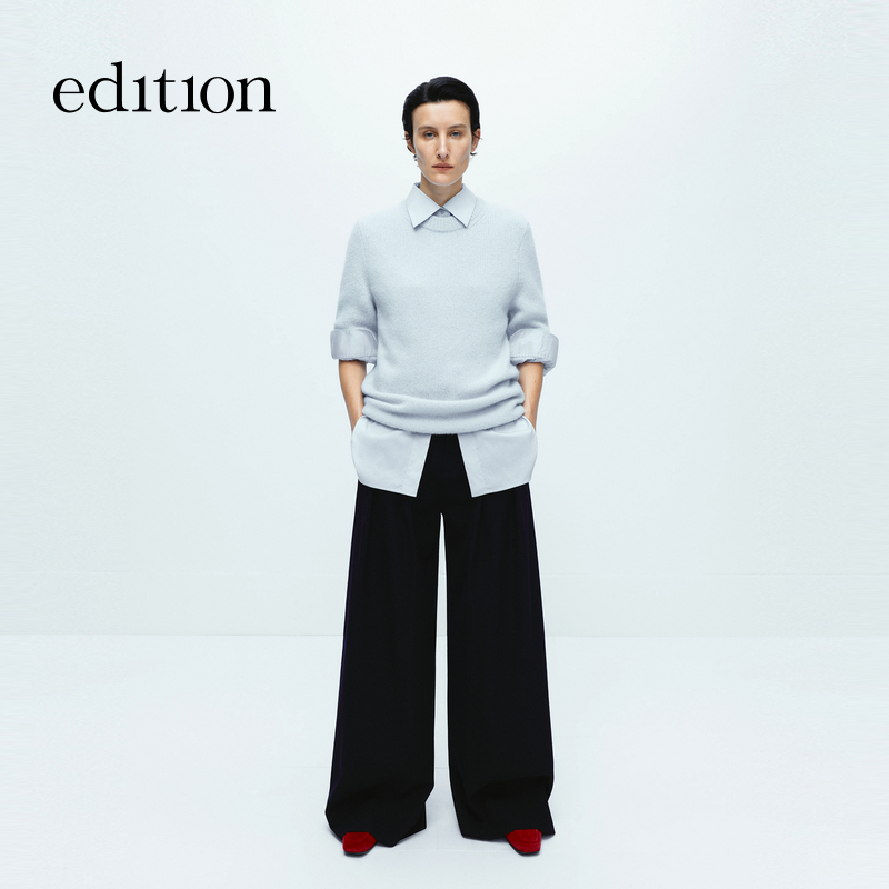【商场同款】edition绵羊毛精纺阔腿西裤#EBD4PAT028