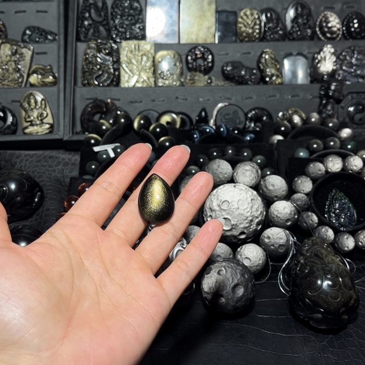 ꧁***꧂黑曜岩未镶嵌珠宝奇石