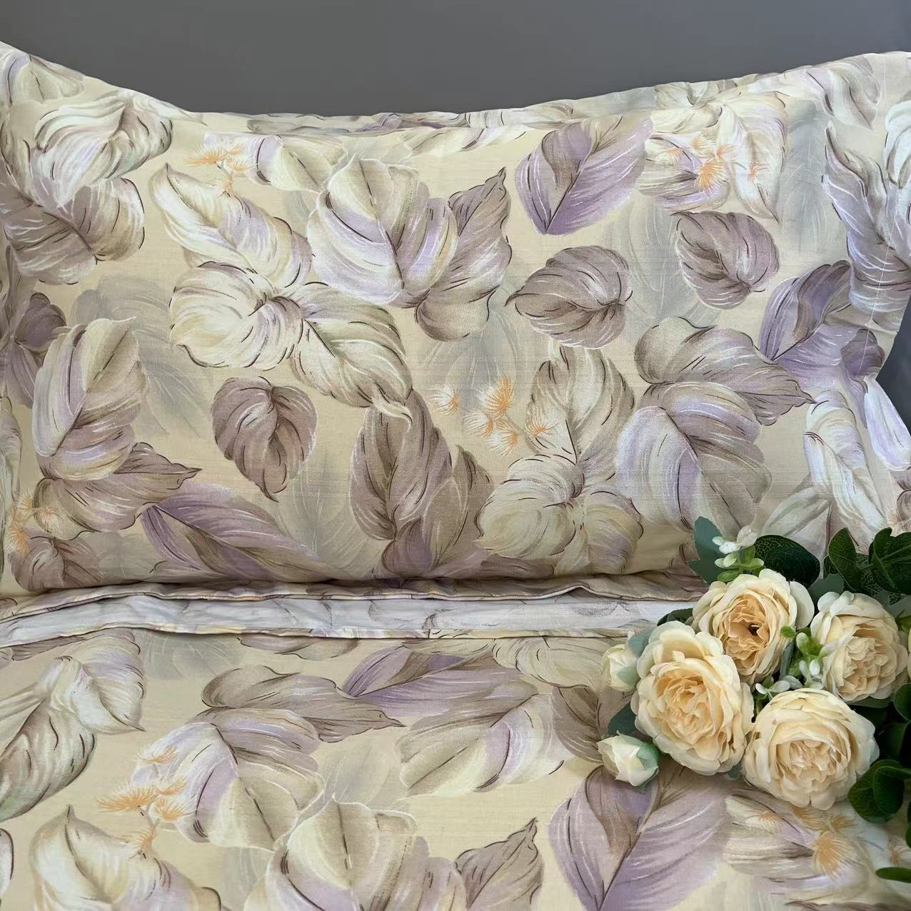 （浪漫蜜语）50*80简约老粗布枕套