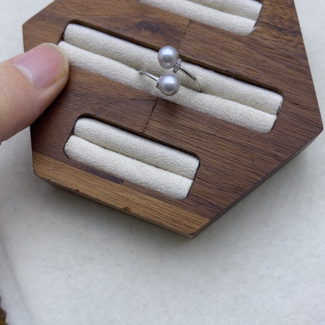 戒指海水珍珠银S925镶嵌