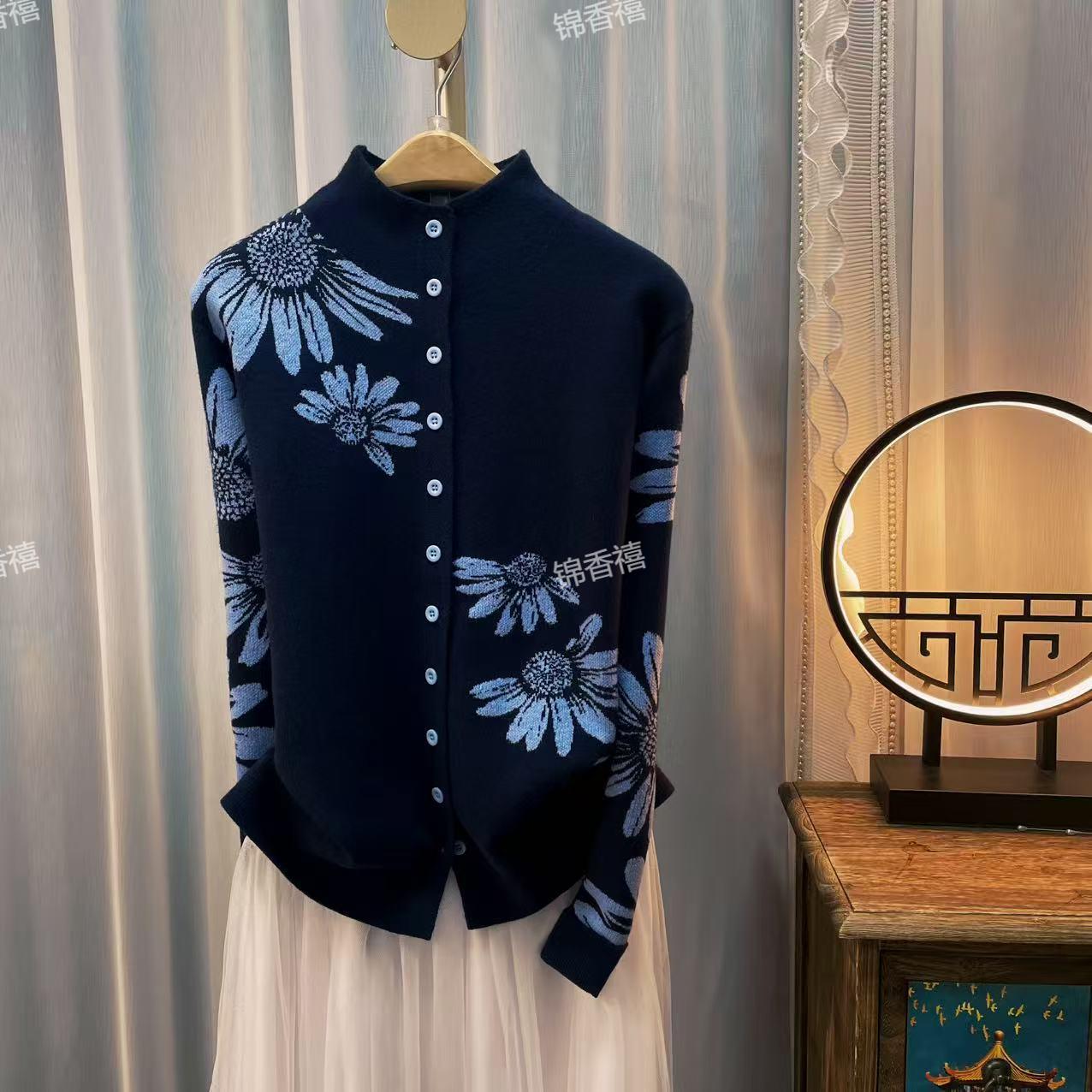 [S166-梵高花园]秋款长袖时尚减龄百搭显瘦针织开衫女