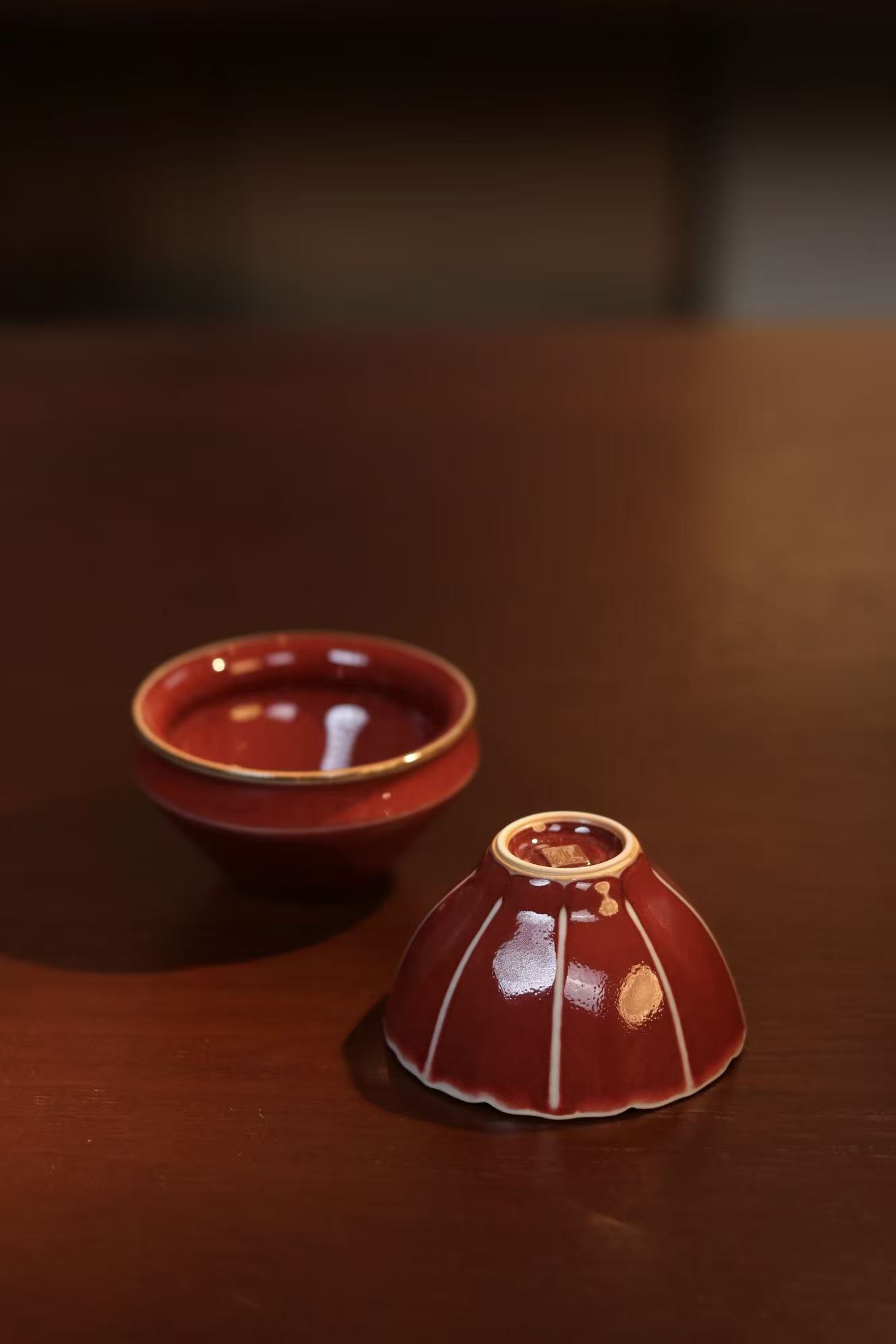 【观止好器】洵堂  红釉主人杯茶具