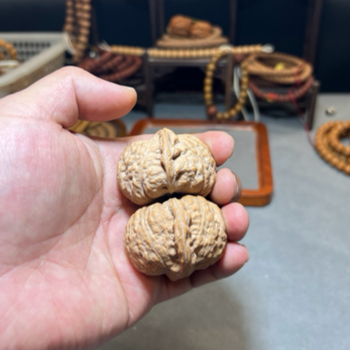 【昭】南瓜墩核桃把件