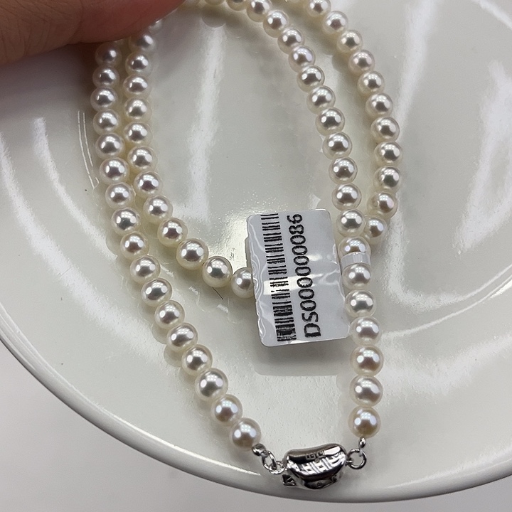 淡水珍珠颈饰银S925镶嵌卡5.5极光炫彩高品