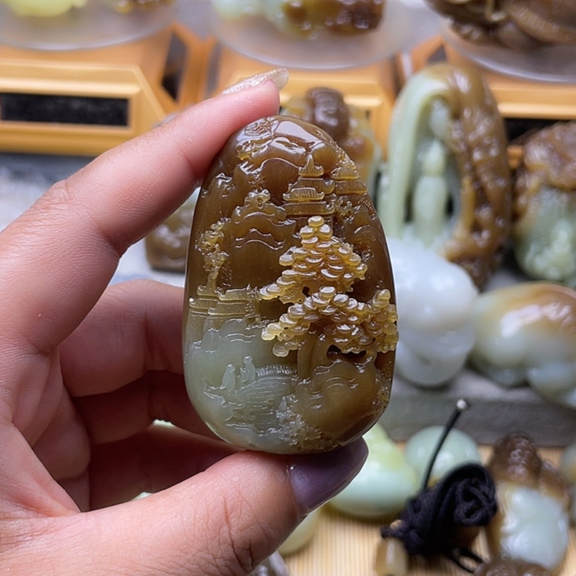 【闪购商品】和田玉未镶嵌挂件柠***?