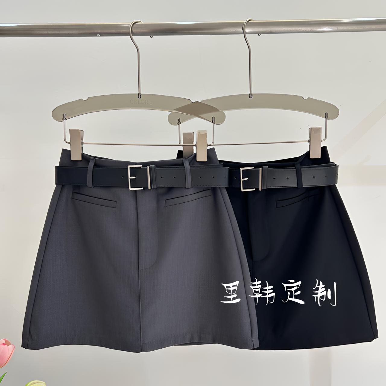 【里韩定制】A字半身裙女2025夏新款西装高腰显瘦百搭包臀裙80323
