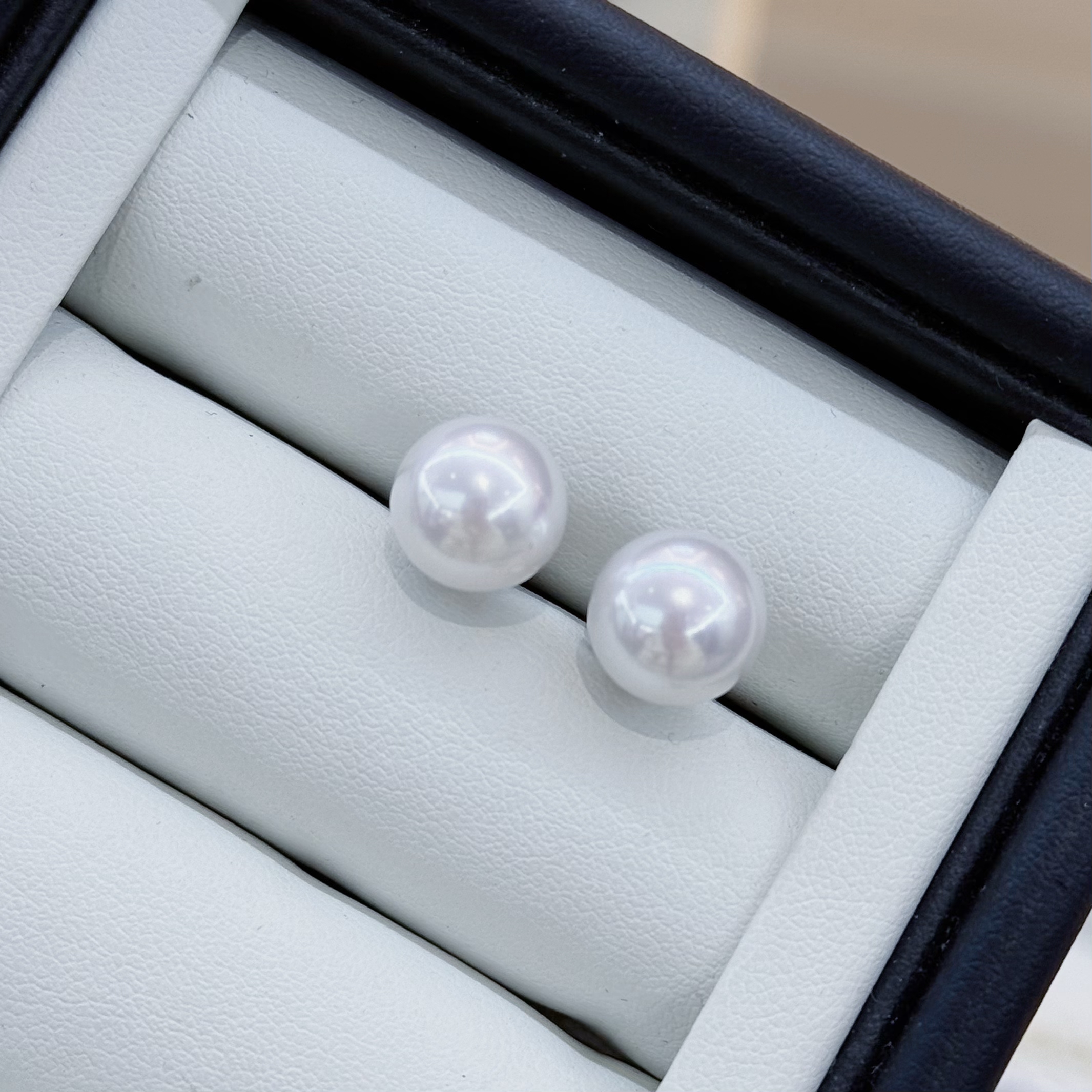 【罗伊伊推荐】淡水珍珠洛神耳钉 9-10mm S925银（赠胸针）DE0152-1