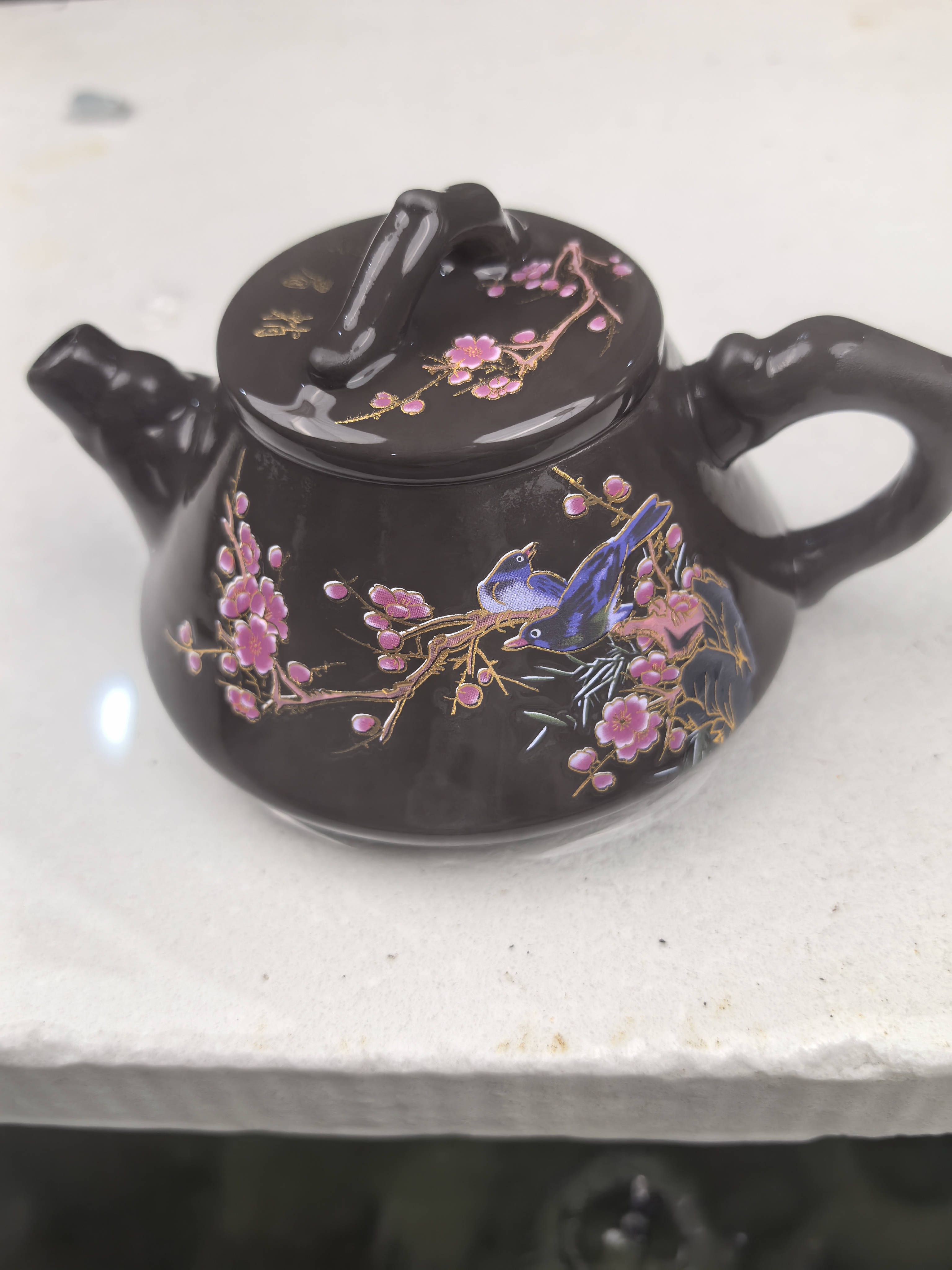 【闪购商品】深井老紫泥喜上眉梢石瓢壶