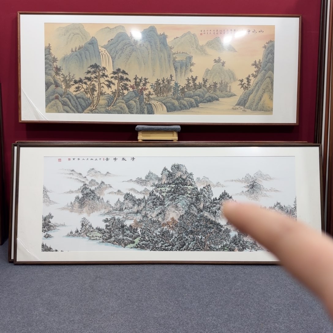 国画带框绘画210/80尺寸