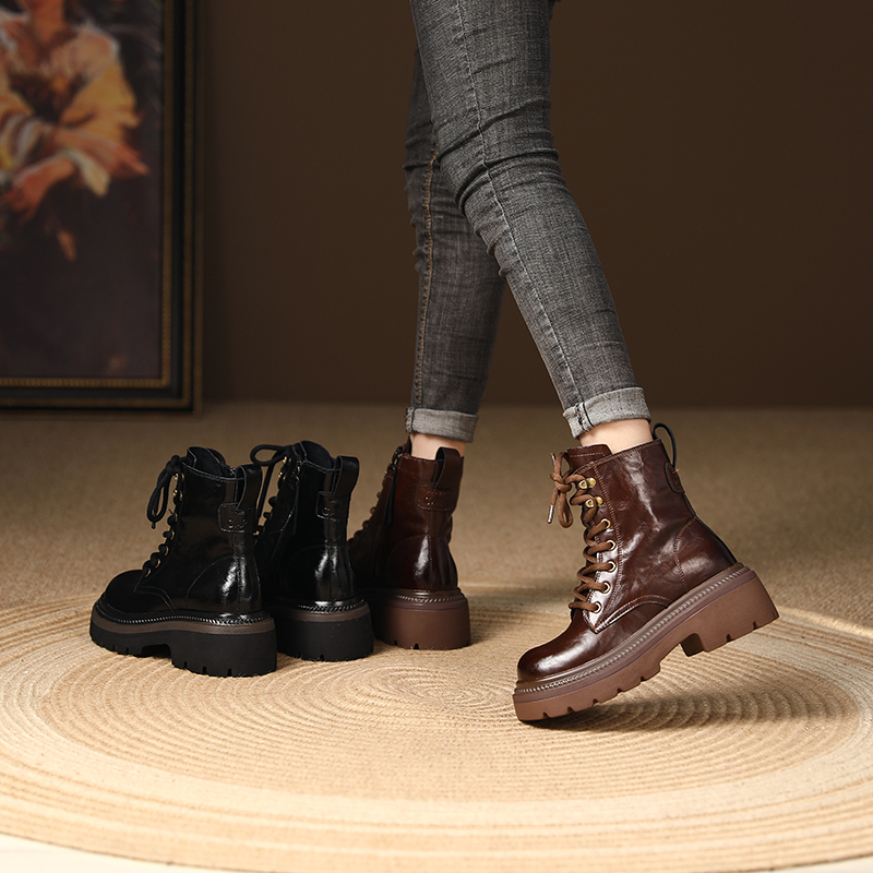 【翔子女鞋】复古休闲百搭时尚简约厚底马丁靴短靴子女23112929