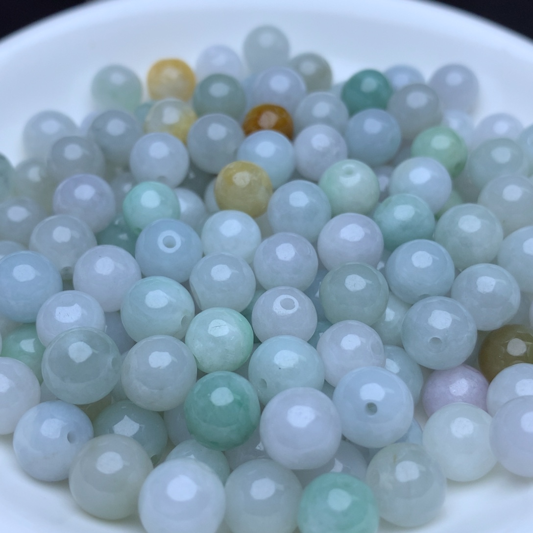 【闪购商品】翡翠手链未镶嵌卡7.8冰三彩26个单圈