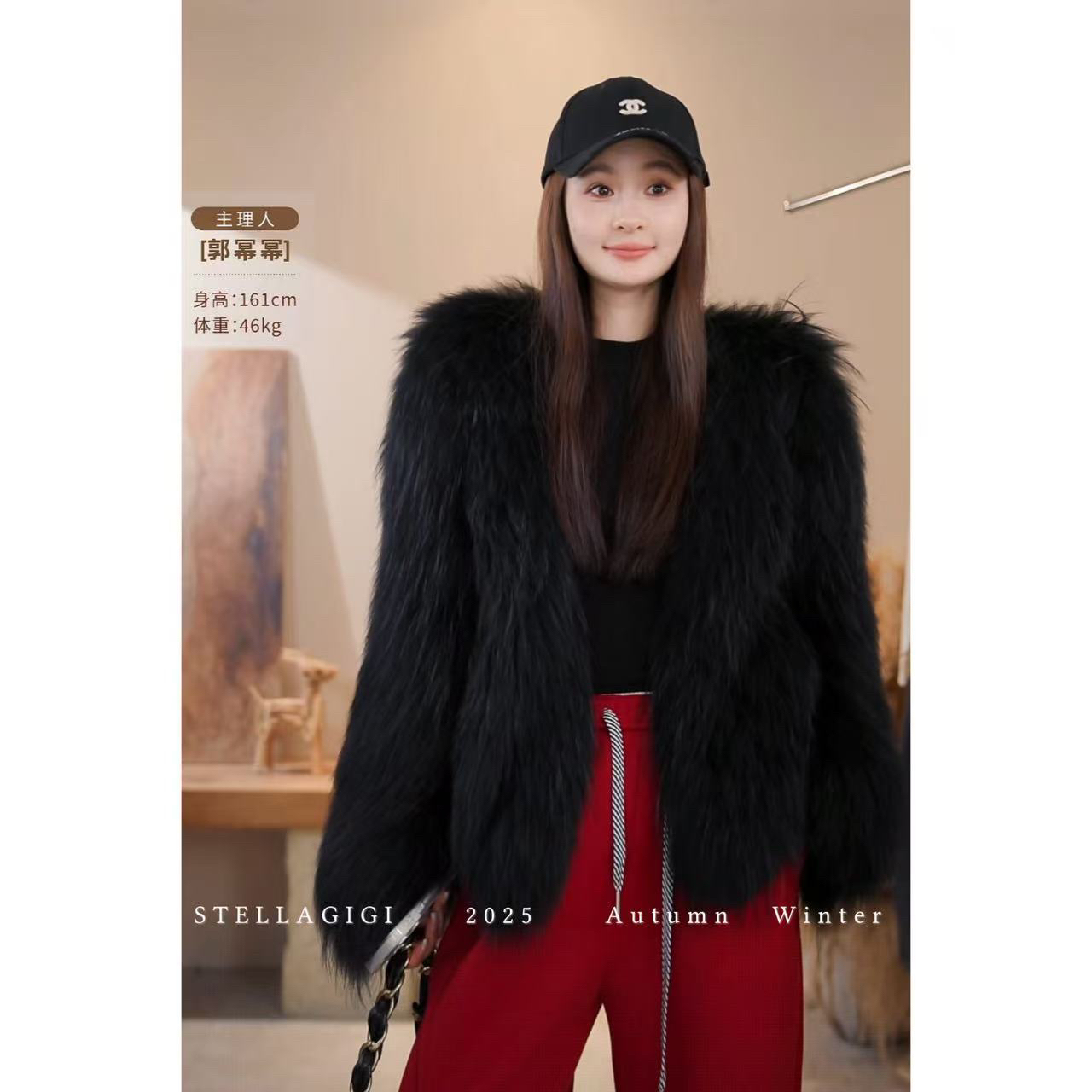 SG / 郭幂幂 AW 貉子毛 加密编织前长后短草草外套WT-20231166