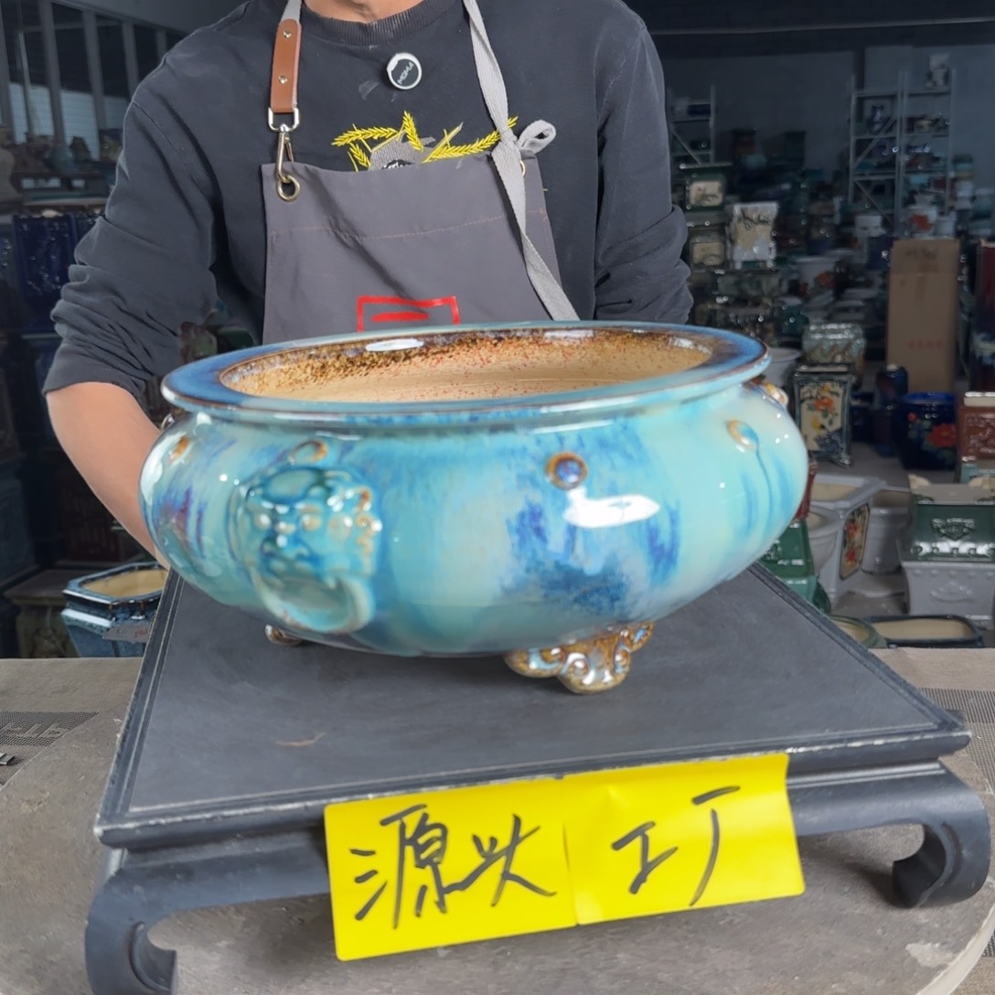 石湾花盆内口20，内深8