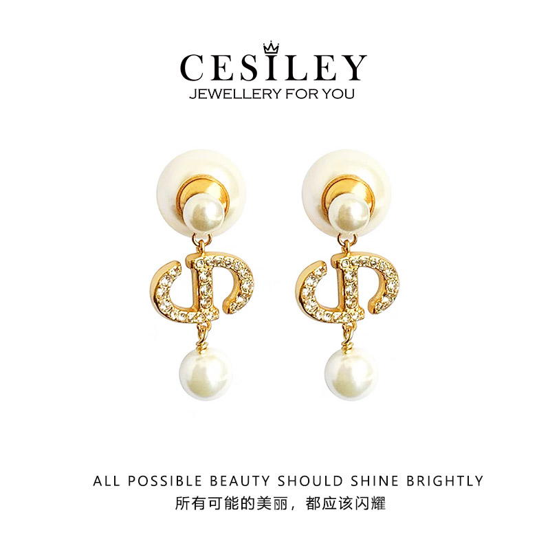 铜合金耳饰 铜合金耳饰 时尚猪鼻双戴流苏耳环DTA1002