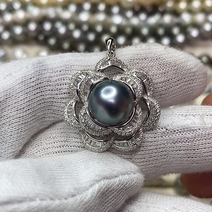 海水珍珠颈饰银S925镶嵌