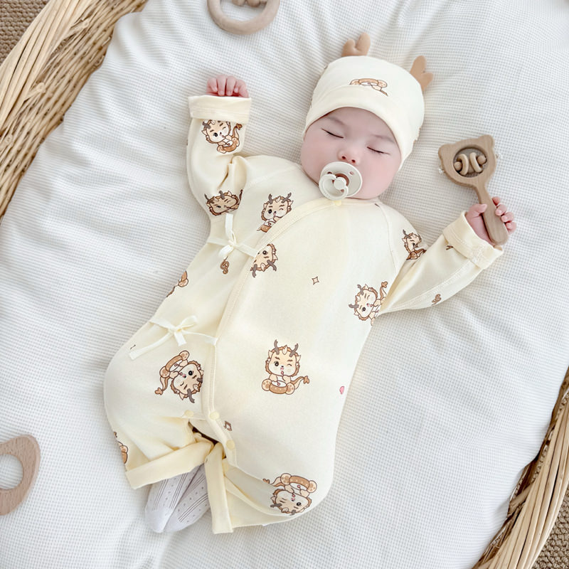 衣服空调连体衣纯棉无骨长袖四季款宝宝睡衣长袖爬服哈衣清仓