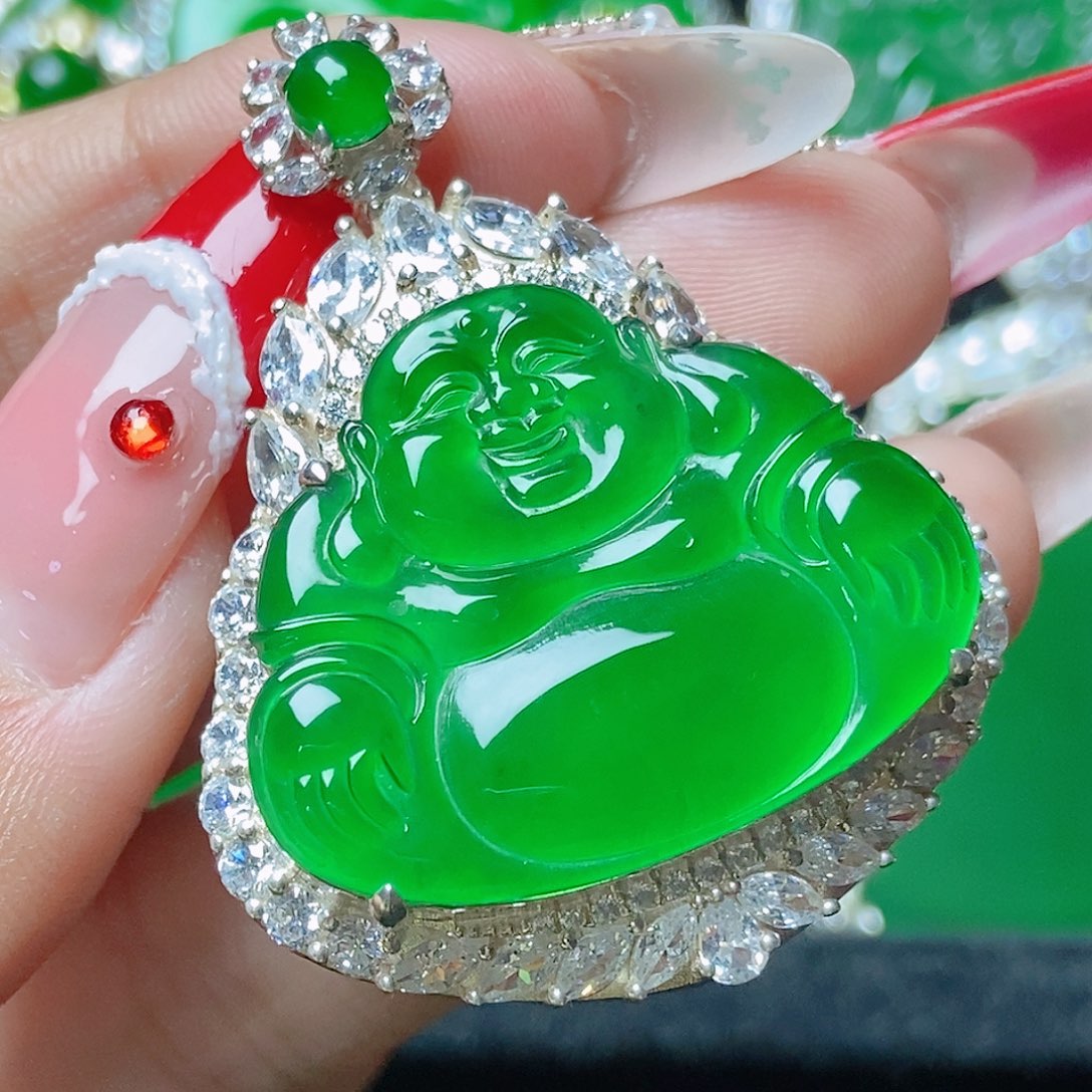 颈饰银S925镶嵌翡翠晚*c           