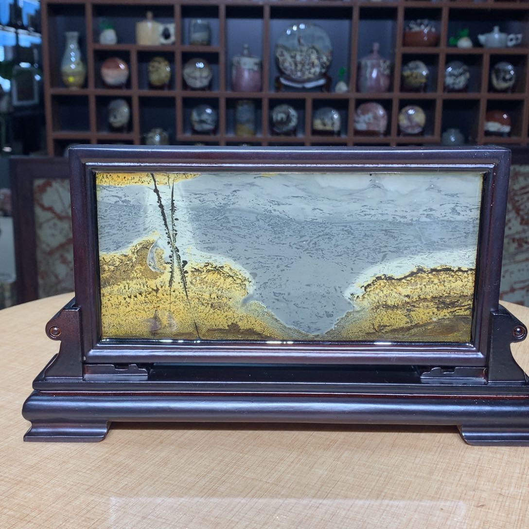 紫砂广西国画石摆件，收藏观赏