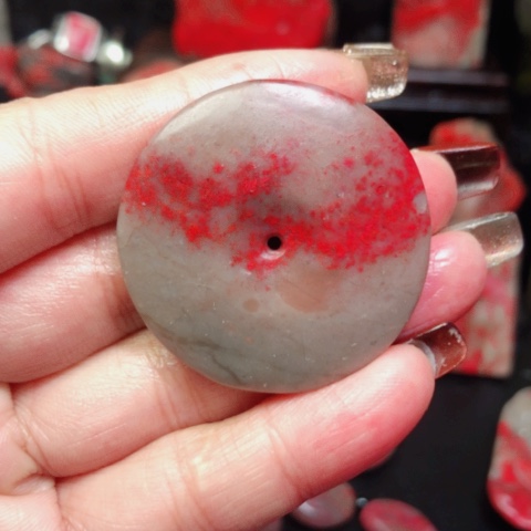 昌化鸡血石昌化鸡血石平安扣