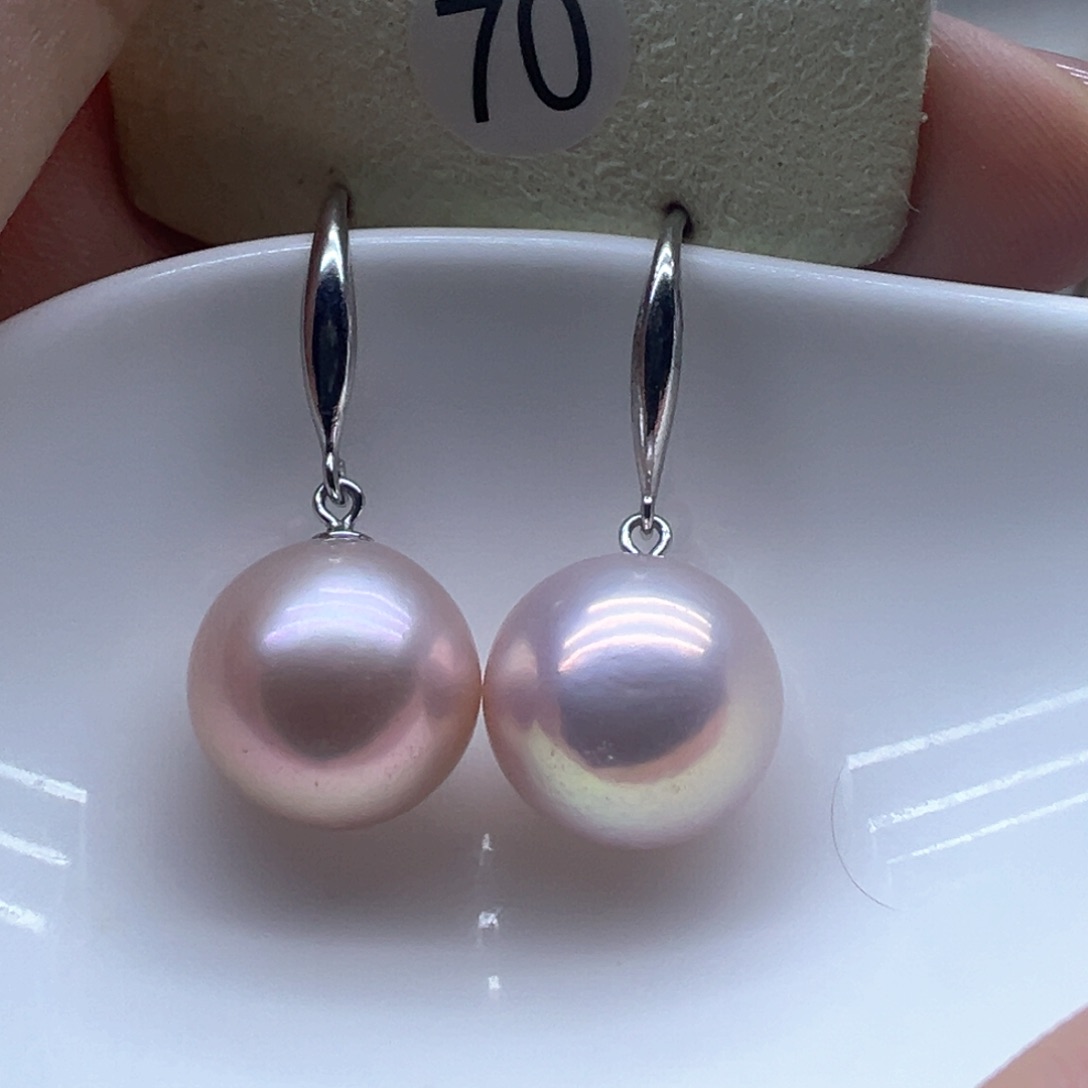 银S925镶嵌淡水珍珠耳饰