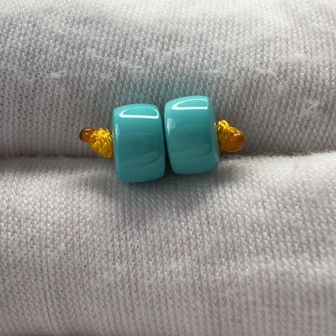 绿松石未镶嵌直切珠6.5mm