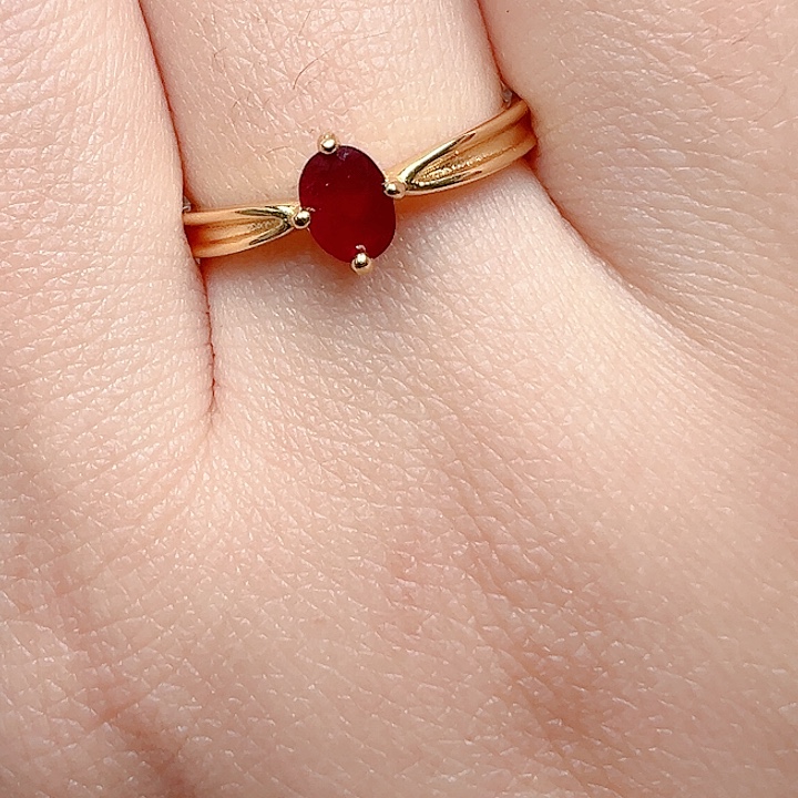 红宝石戒指银S925镶嵌