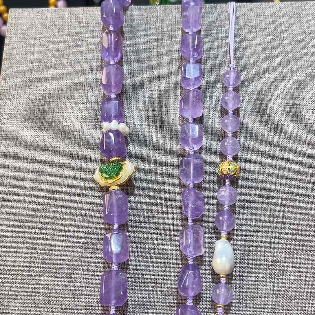 未镶嵌项链紫晶项链