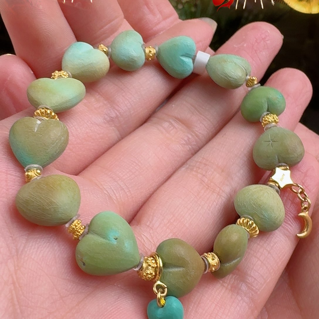 绿松石珠宝奇石18K金镶嵌