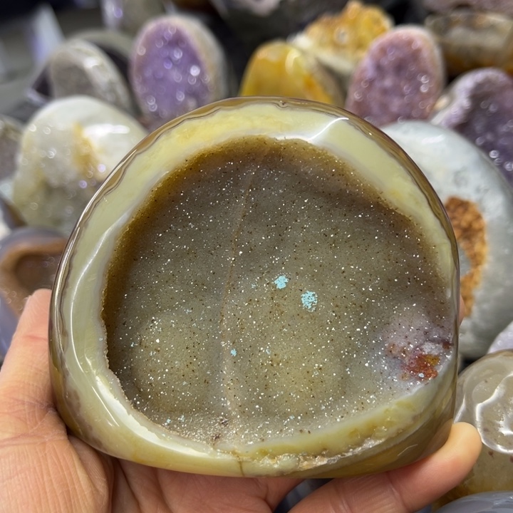 未镶嵌珠宝半成品水晶黄软屏风