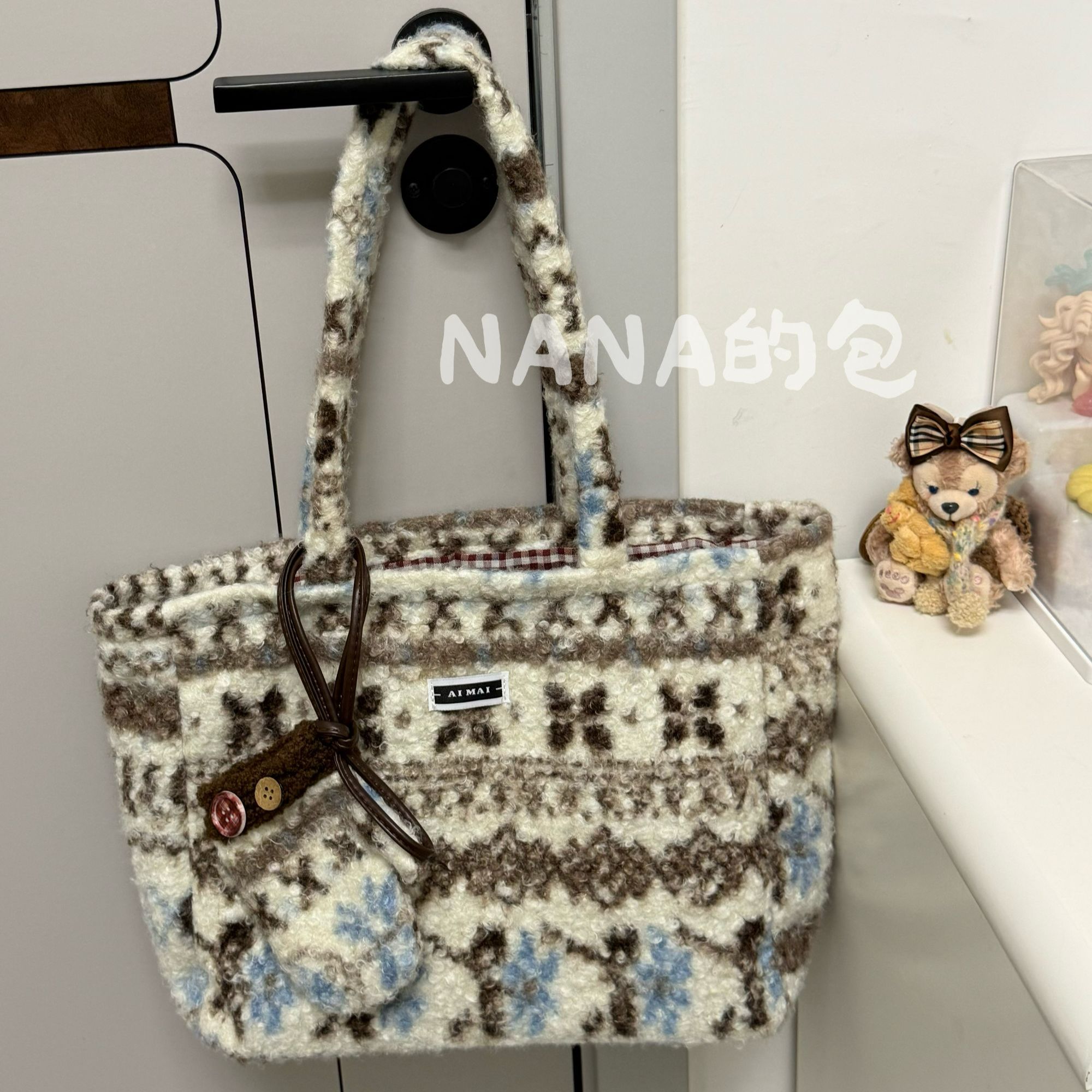 秋冬新款费尔岛系列2025款新款托特包包单肩手提包包1803        