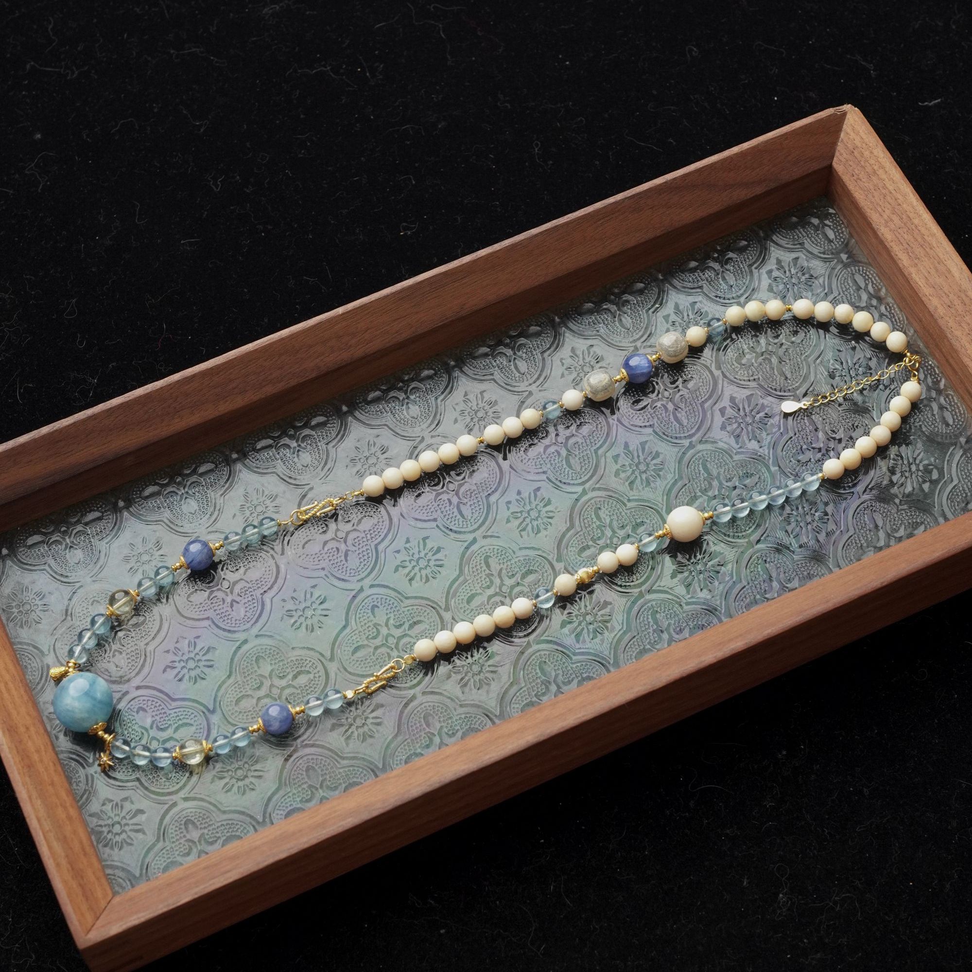 海上钢琴师 天然猛犸牙6mm圆珠顶珠16mm项链