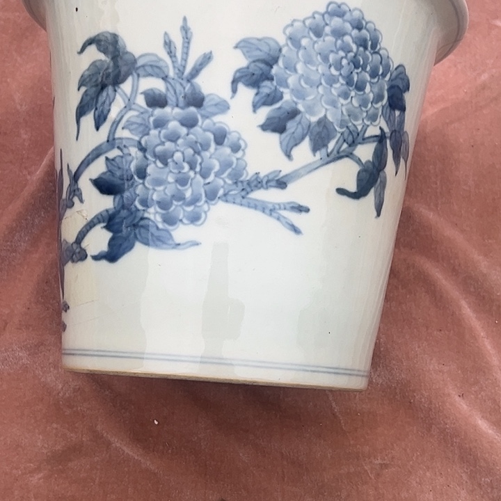 毅***兰青花陶瓷花盆瑕疵