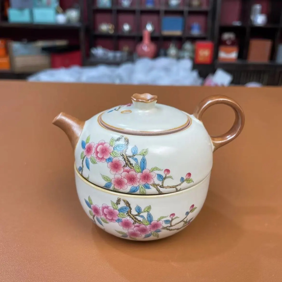 BY066-汝窑桃花旅行茶具